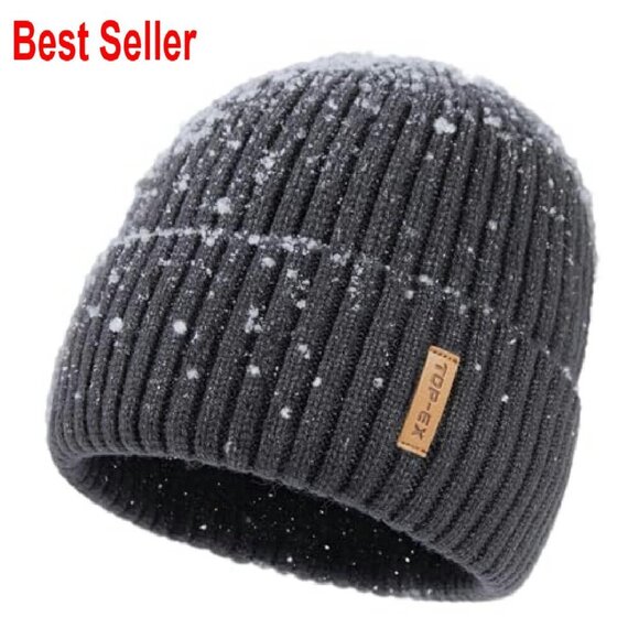 Waterproof Fleece Lined Beanie Winter Warm Skull Cap Unisex Thermal main image 5